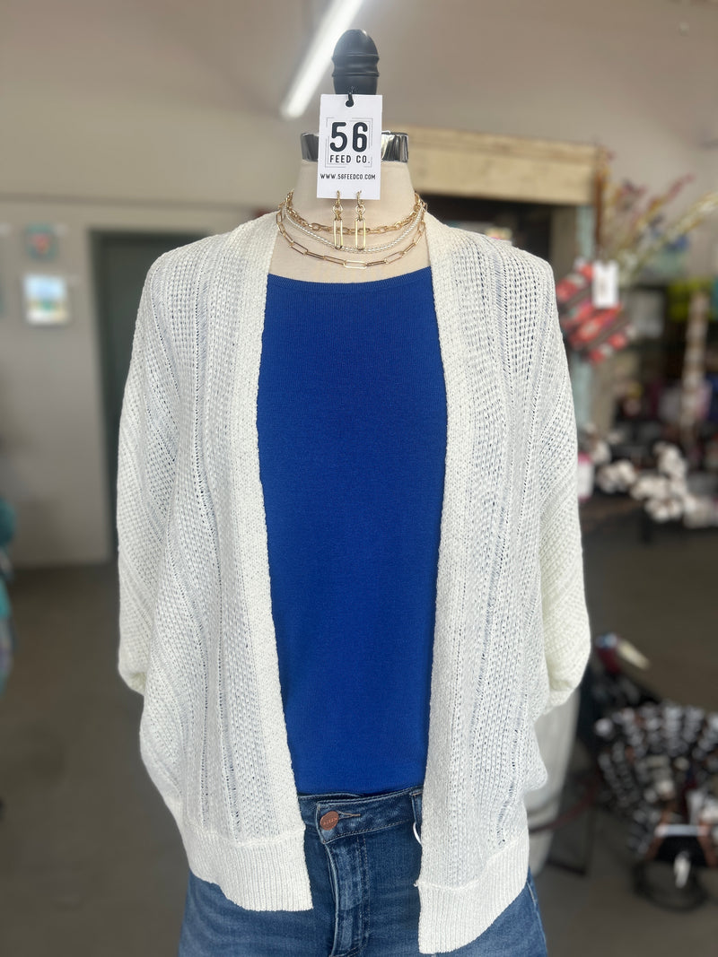 Staccato l Ivory 3/4 Sleeve Sweater Cardigan