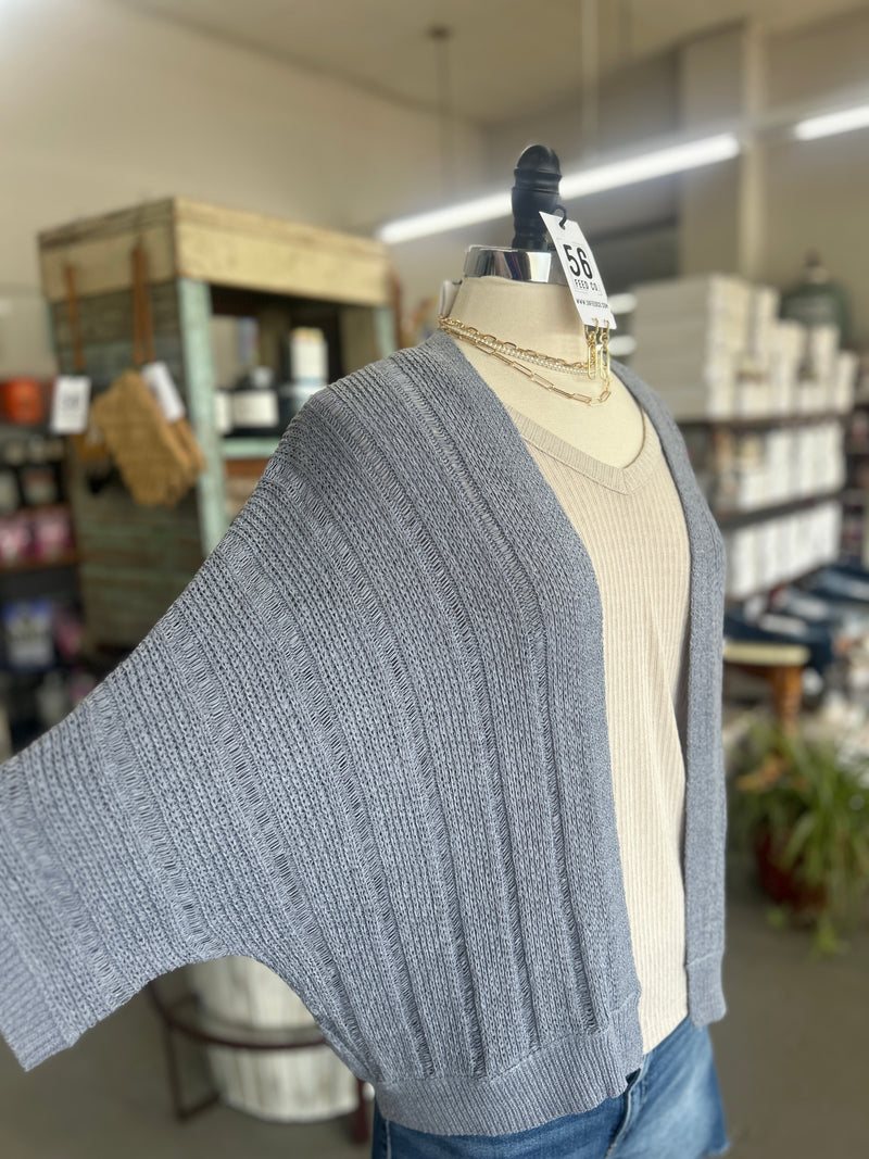 Staccato l Slate Blue 3/4 Sleeve Sweater Cardigan