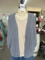 Staccato l Slate Blue 3/4 Sleeve Sweater Cardigan