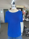Staccato l Solid Royal Short Sleeve Crew Neck Sweater