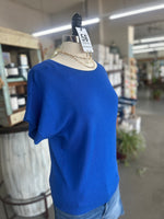 Staccato l Solid Royal Short Sleeve Crew Neck Sweater