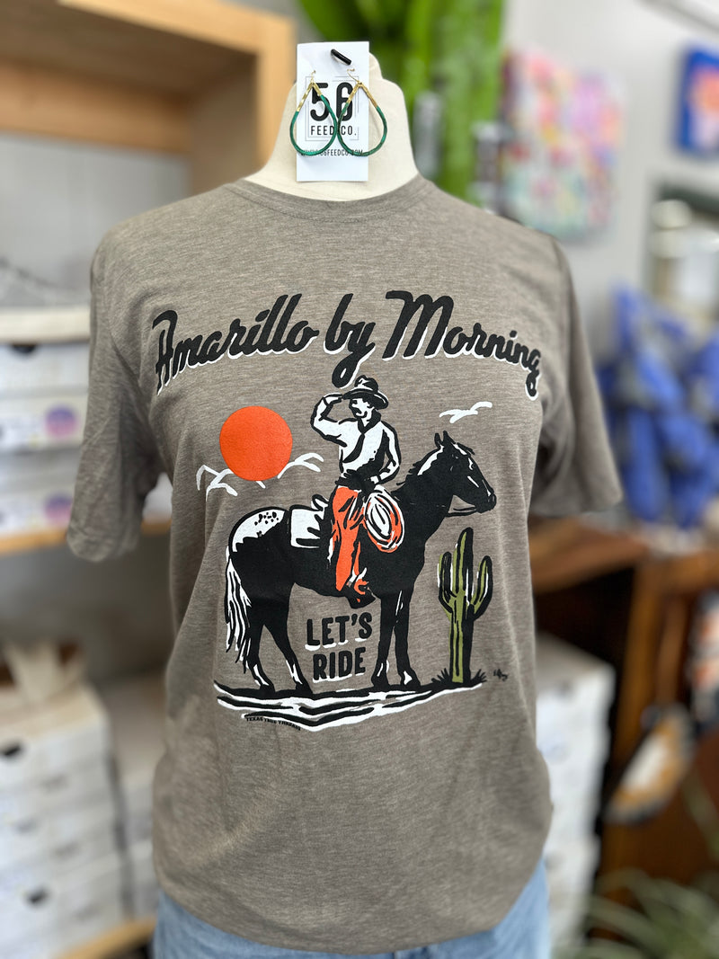 Texas True Threads | 'Amarillo by Morning' on Ash Crew Neck T-Shirt