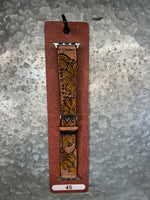 Western Linens | Tooled Leather Concho Watch Band