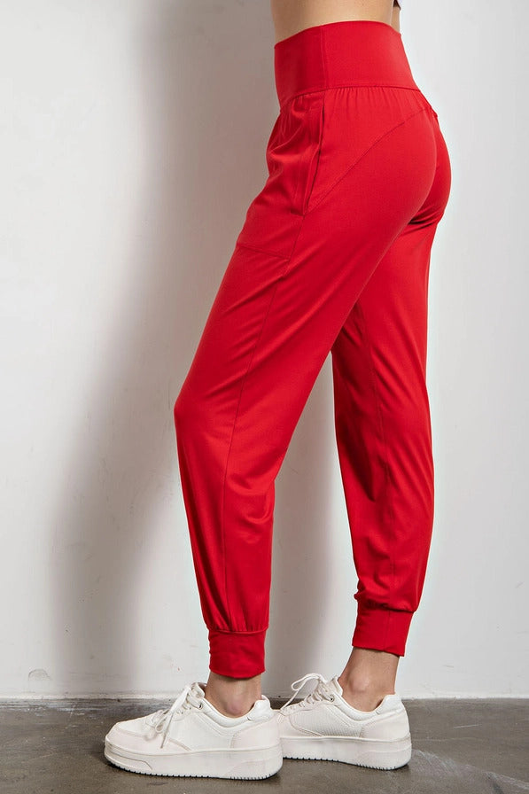 Rae Mode | True Red Butter Soft Joggers with Pockets