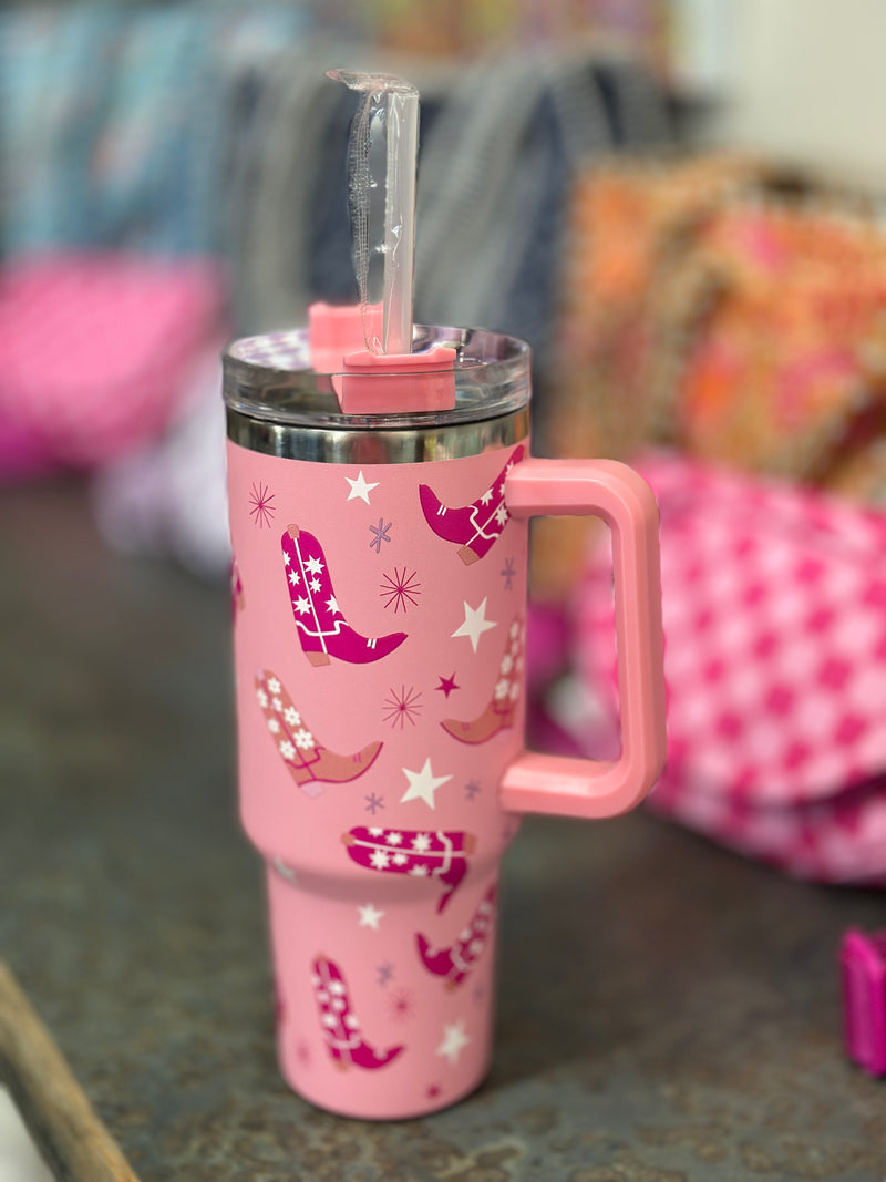 Tumbler | Pink Western Boot Tumbler [40 oz]