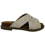 Very G | Floral Embossed Cream Color Slip-On Sandal