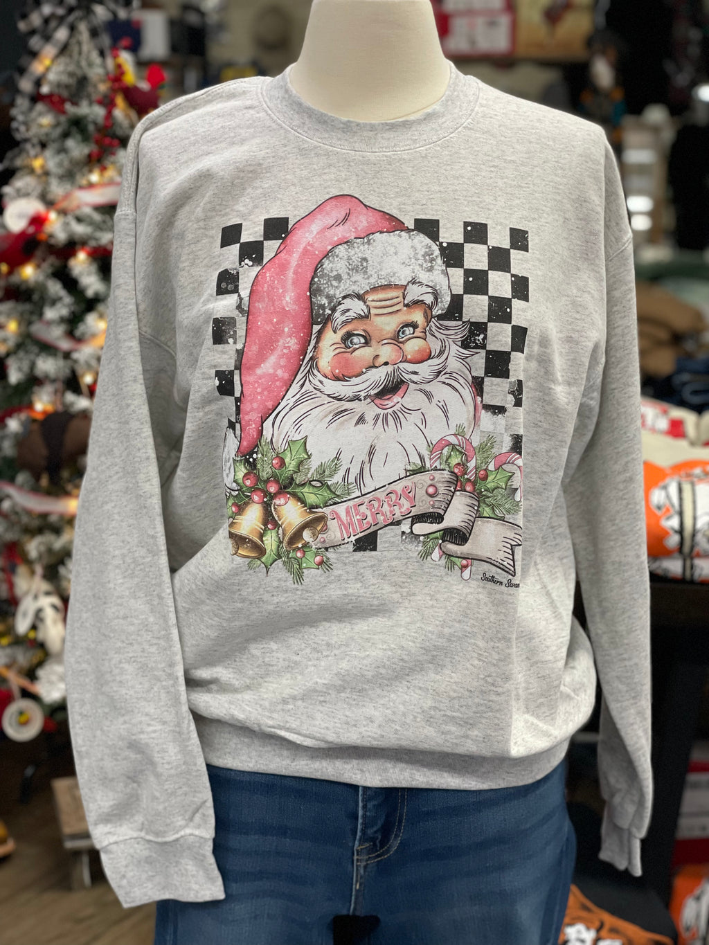 Women's Merry Vintage Santa Sweatshirt