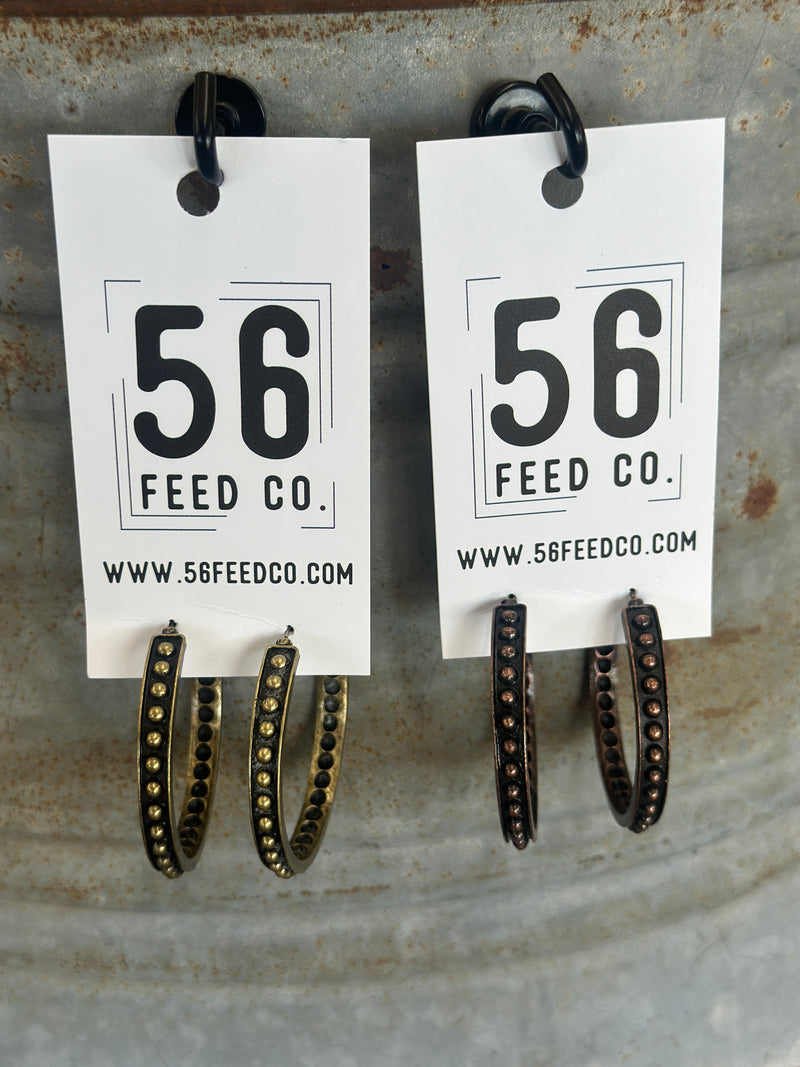 Earring | Beaded Hoop Circle Metal Earrings