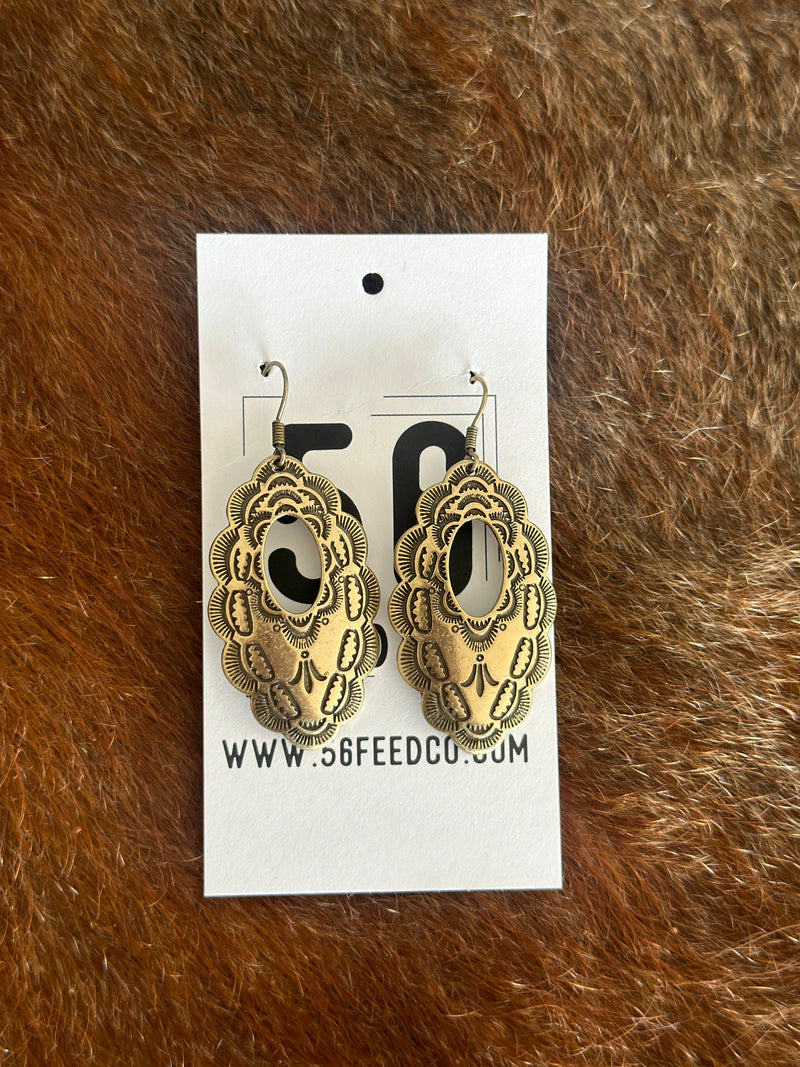 Earring | Western Copper Concho Drop Earring