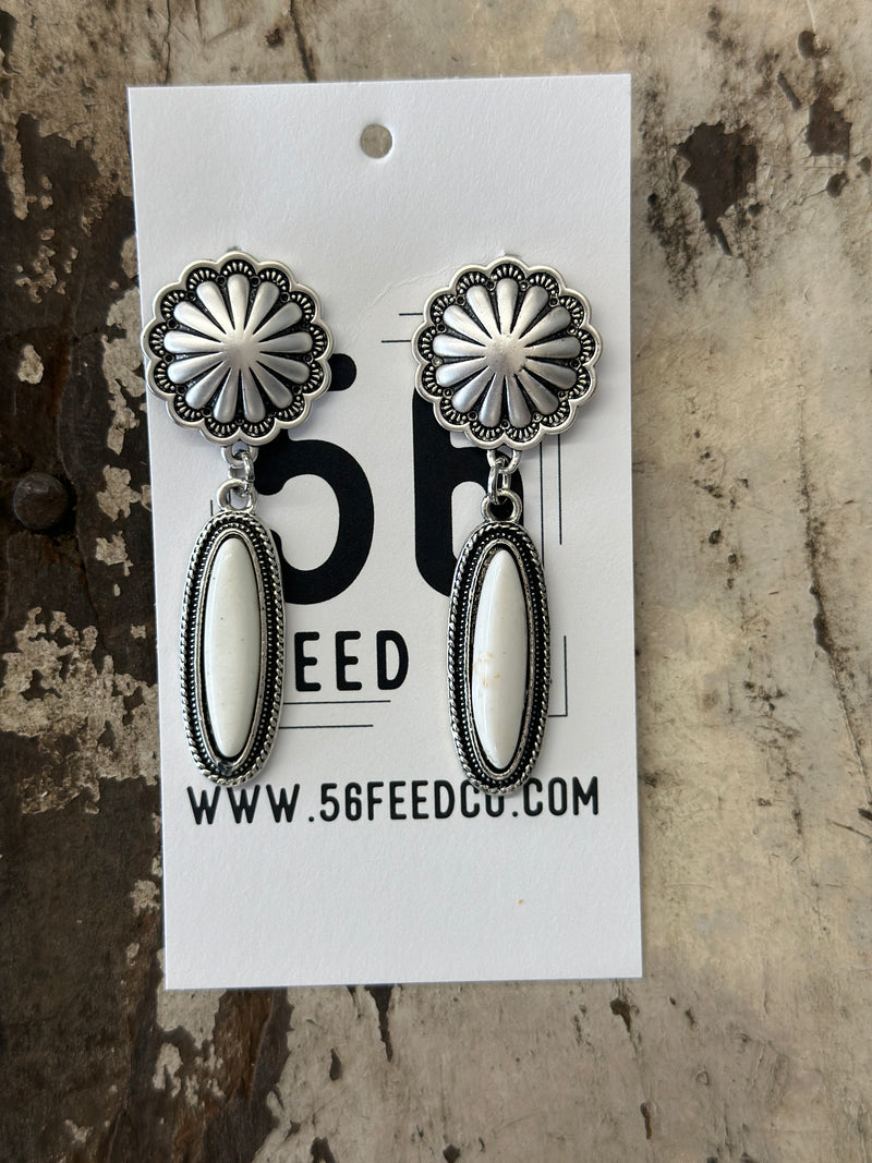 Earring | White Turquoise Post Earrings