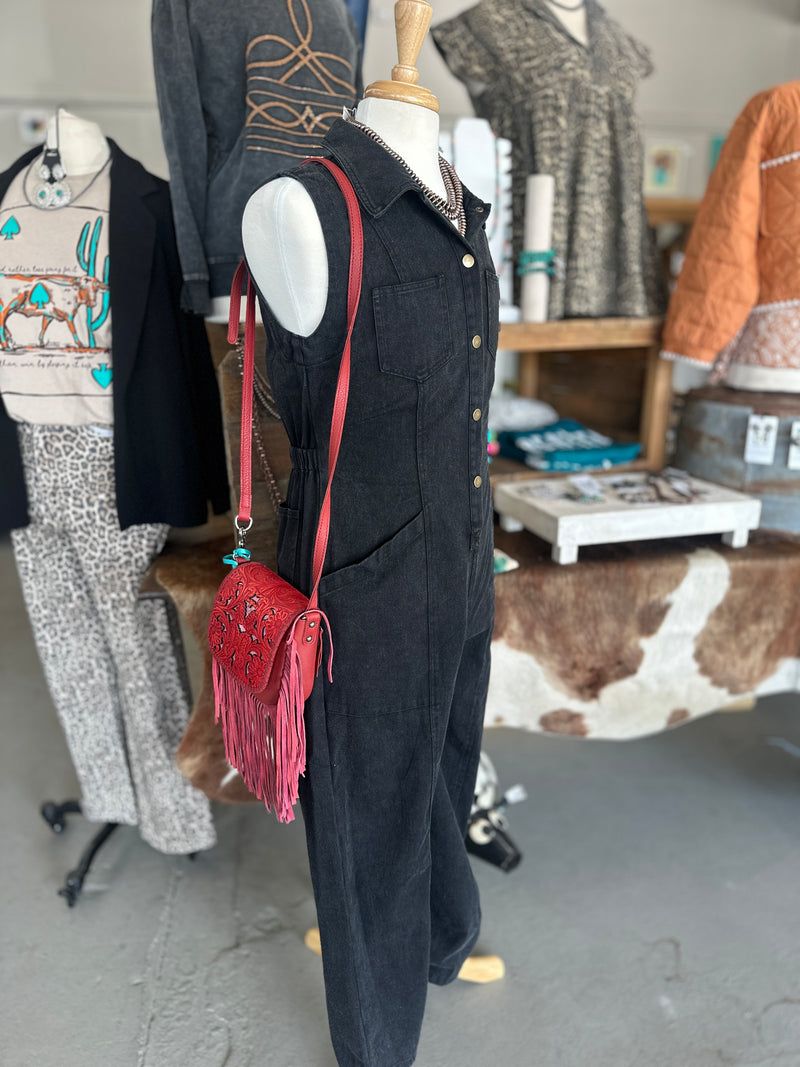 Women's Ash Black Sleeveless Jumpsuit