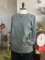 Women's Ash Jade Pigment Dyed French Terry Pullover with Pockets