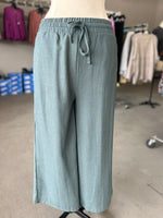 Women's Ash Jade Woven Crepe Elastic Waist Band Cropped Pants
