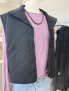 Women's Black Boxy Quilted Puffer Vest