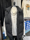 Women's Black Quilted Long Puffer Vest