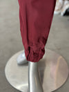 Women's Burgundy Drawstring Joggers with Ruched Ankle Cuffs