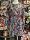 Women's Burgundy Floral Sweater Dress