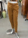Women's Camel Mid-Rise Drawstring Jogger Pants