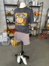 Women's Charcoal Pumpkin Floral Crew Neck Tee