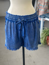 Women's Classic Blue Tencel Mineral Washed Shorts