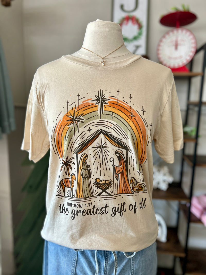 Women's Cream 'The Greatest Gift' Christmas Tee