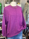 Women's Heather Light Plum Mélange Front Seam Round Neck Sweater