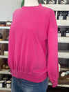 Women's Hot Pink Pigment Dyed Fleece Oversized Pullover Sweatshirt