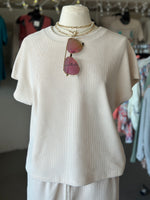 Women's Ivory Corduroy Short Sleeve Top