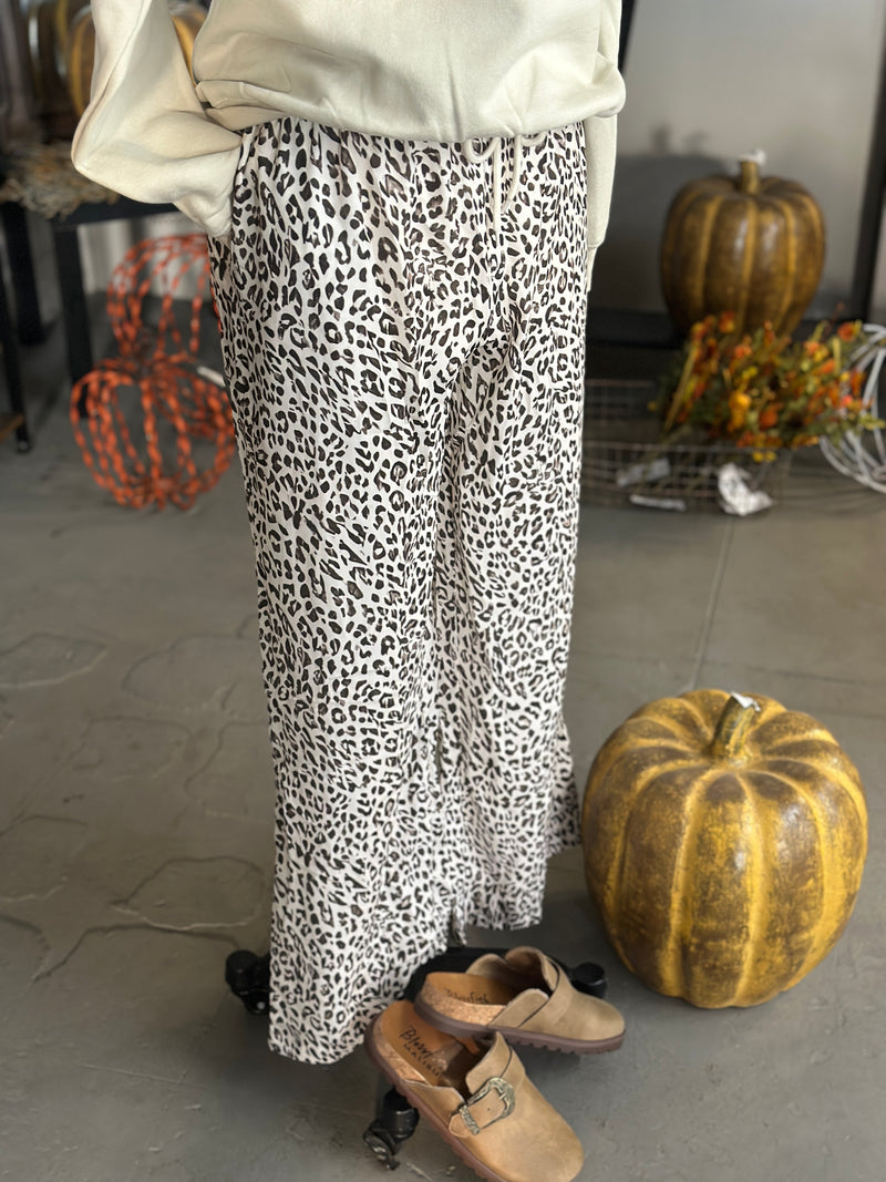 Women's Leopard Drawstring Loose Pant