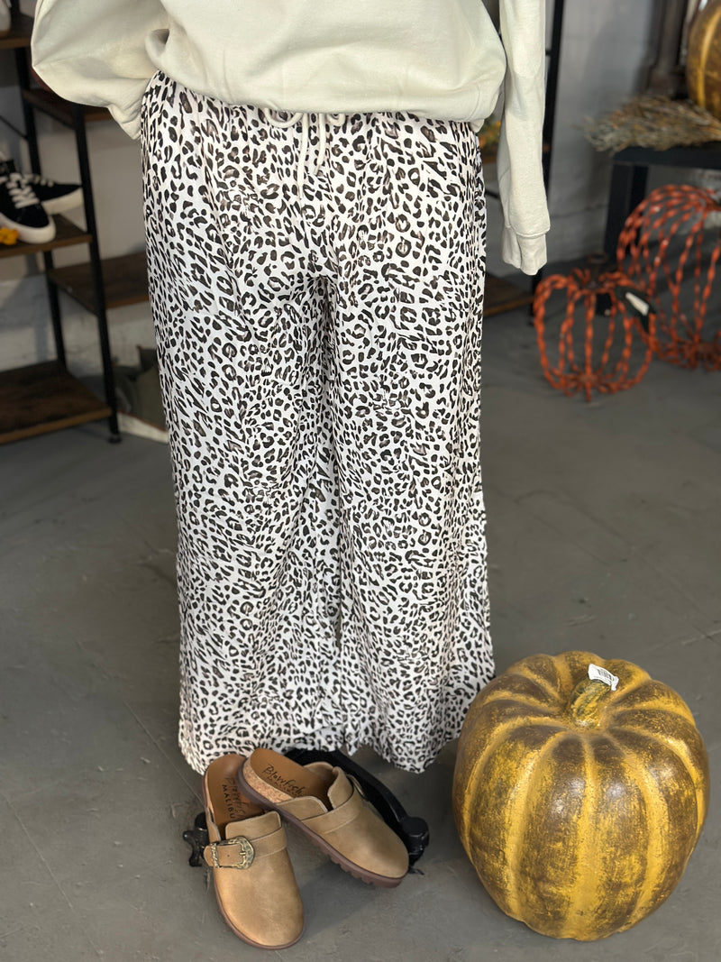 Women's Leopard Drawstring Loose Pant