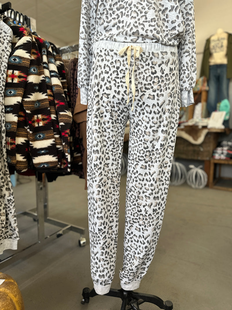 Women's Leopard French Terry Joggers