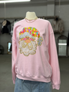 Women's Light Pink Preppy Santa Sweatshirt