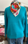 Women's Light Teal Round Neck Sweater