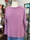 Women's Mauve Ribbed Drop Shoulder Sweater