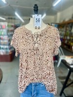 Women's Mocha Leopard Print Tunic Top