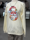 Women's Off White Patchwork Santa Sweatshirt