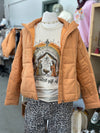 Women's Orange Quilted Puffer Jacket