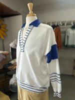 Women's Royal Blue Loose Fit Collared Gameday Pullover