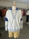 Women's Royal Blue Loose Fit Collared Gameday Pullover