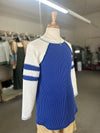 Women's Royal Blue Rib Tunic with Contrast Sleeves
