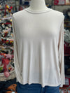 Women's Sand Beige Washed Ribbed Scoop Neck Long Sleeve Top