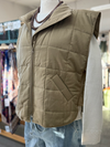 Women's Tan Quilted Zip-Front Vest