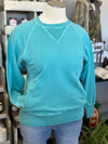 Women's Turquoise Pigment Dyed French Terry Pullover with Pockets