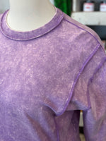 Women's Violet Acid Wash French Terry Exposed Seam Sweatshirt