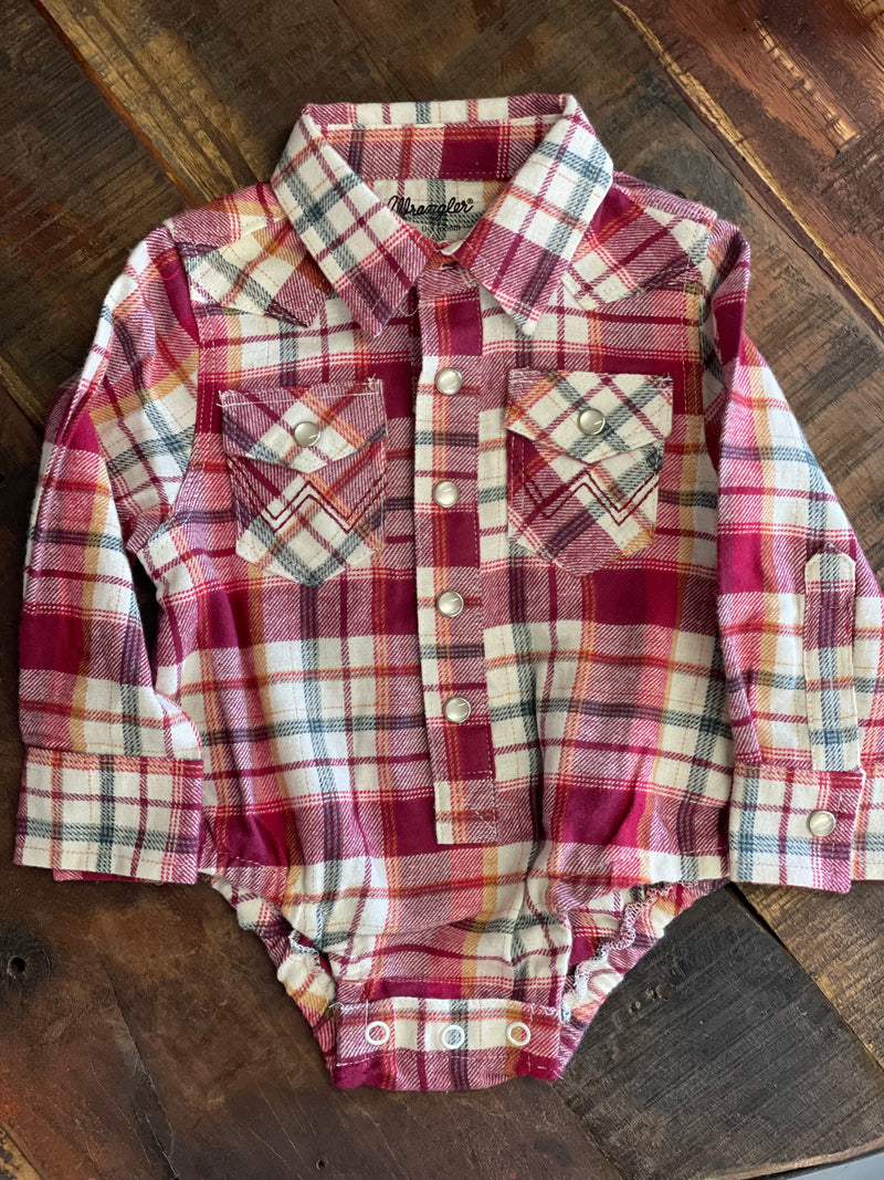 Wrangler® Baby Boy Bodysuit Flannel Longsleeve Red Plaid [112338159]