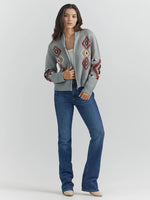 Wrangler | Women's Southwestern Full Zip Cardigan Sweater in Cactus