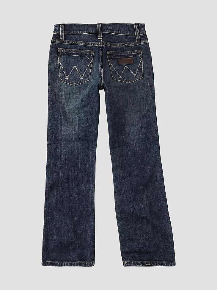 Wrangler® Boys Retro Slim Boot Cut Jeans in Layton Dark Wash [112336145]