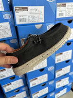 Hey Dude l Youth Boys Wally Washed Canvas Black