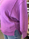 Women's Violet Brushed Mélange Hacci Oversized Sweater