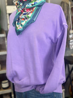 Women's Lavender Pigment Dyed Fleece Oversized Pullover Sweatshirt